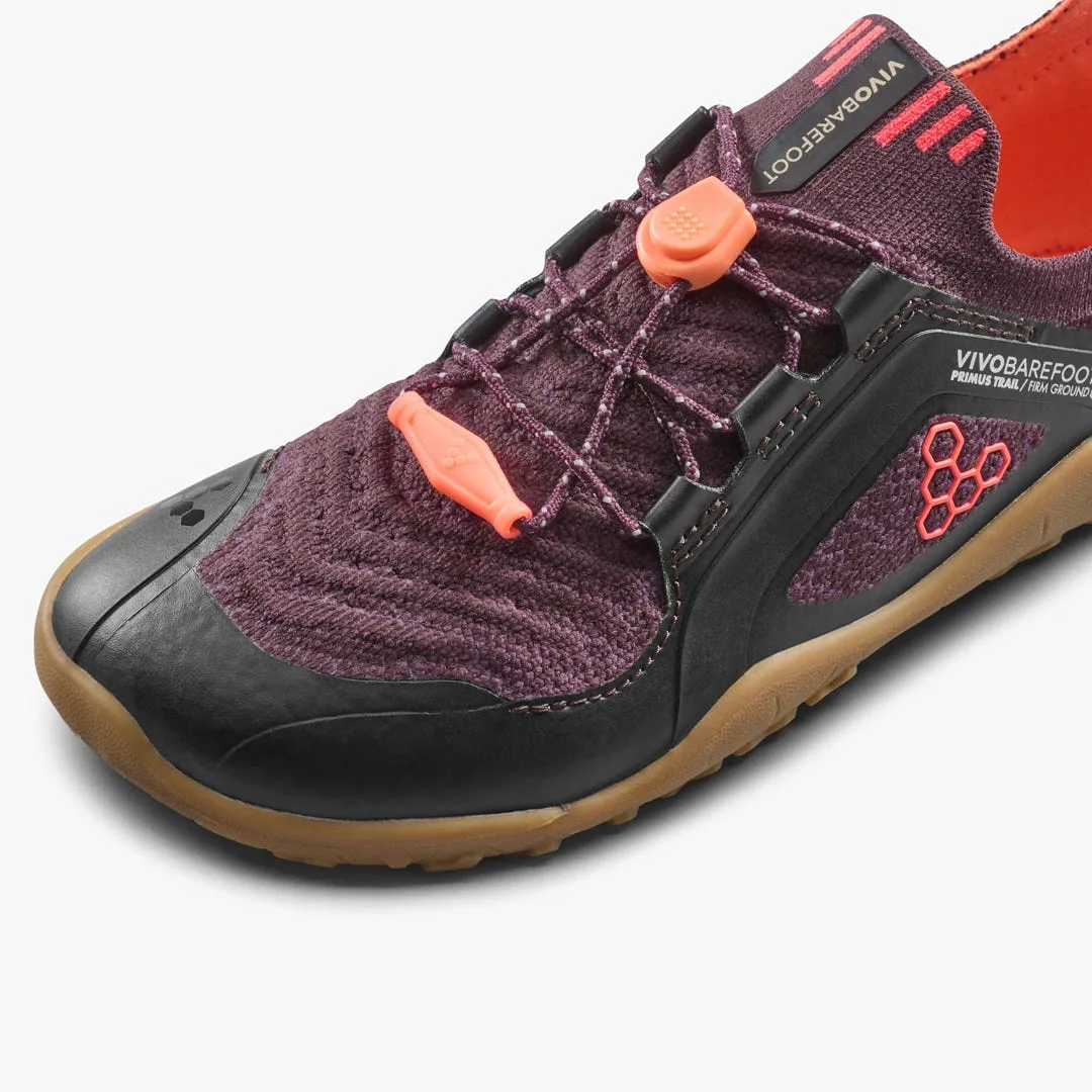 Кроссовки Vivobarefoot Primus Trail Knit FG — для дошкольников, тёмно-фиолетовый с красным, фото 6