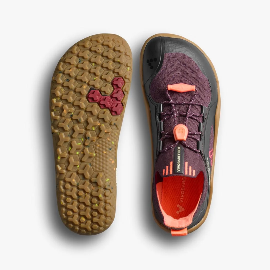 Кроссовки Vivobarefoot Primus Trail Knit FG — для дошкольников, тёмно-фиолетовый с красным, фото 2