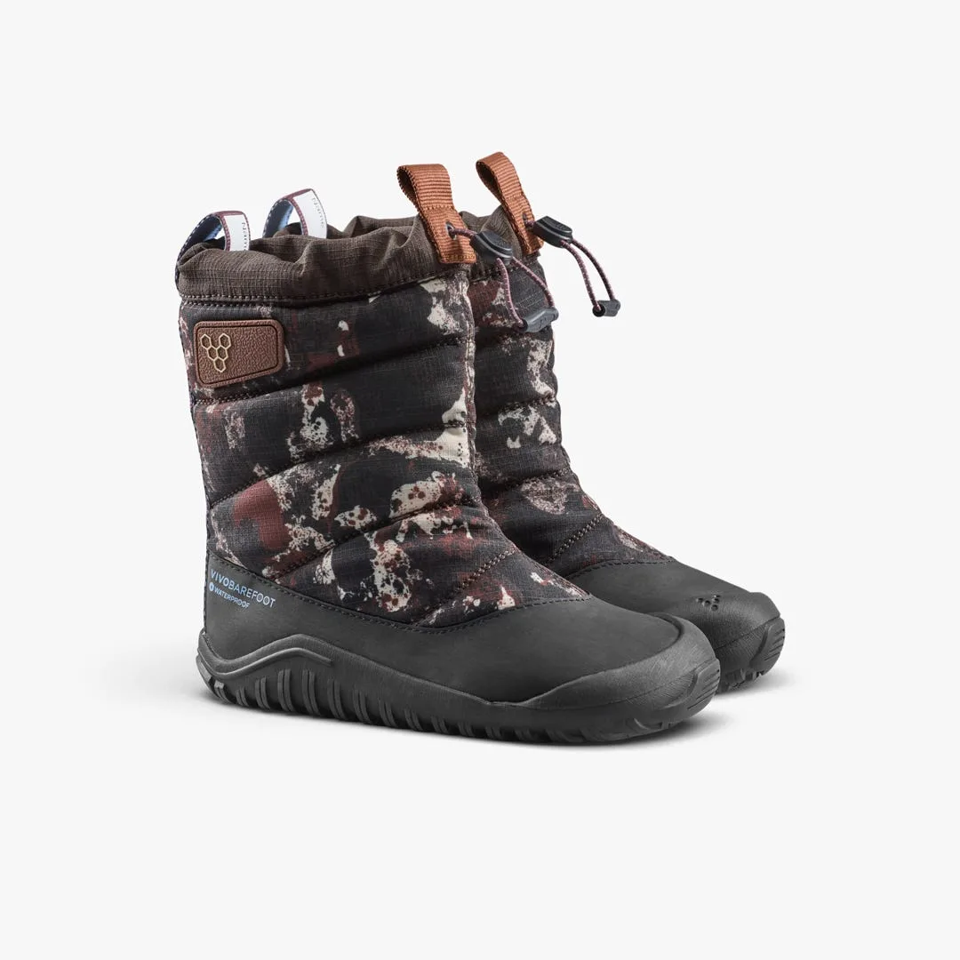 Ботинки Vivobarefoot Tracker Boot AT — детская модель, серо-коричневый с узором, фото 4