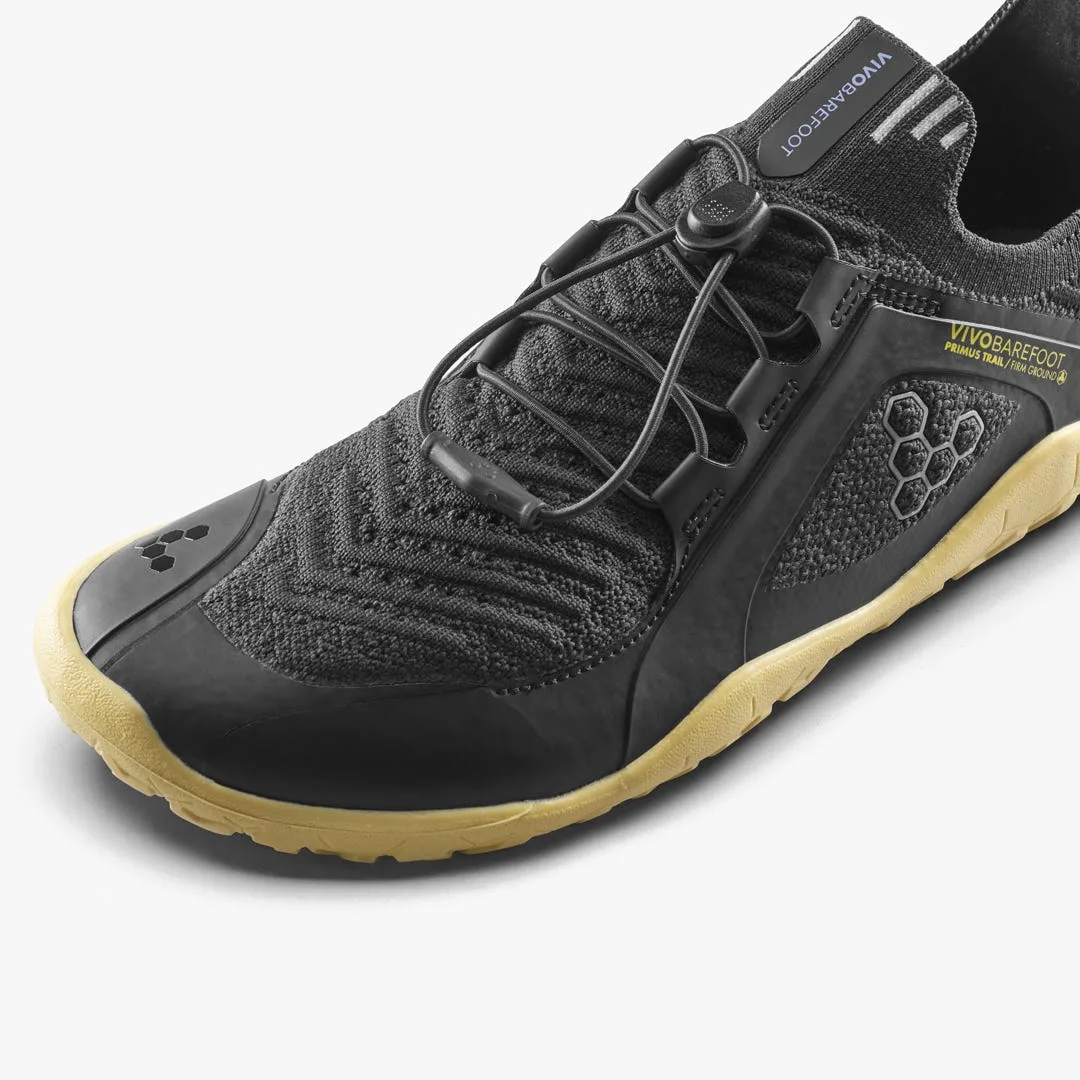 Кроссовки Vivobarefoot Primus Trail Knit FG Grounding — женская модель, чёрный с лиловым, фото 6