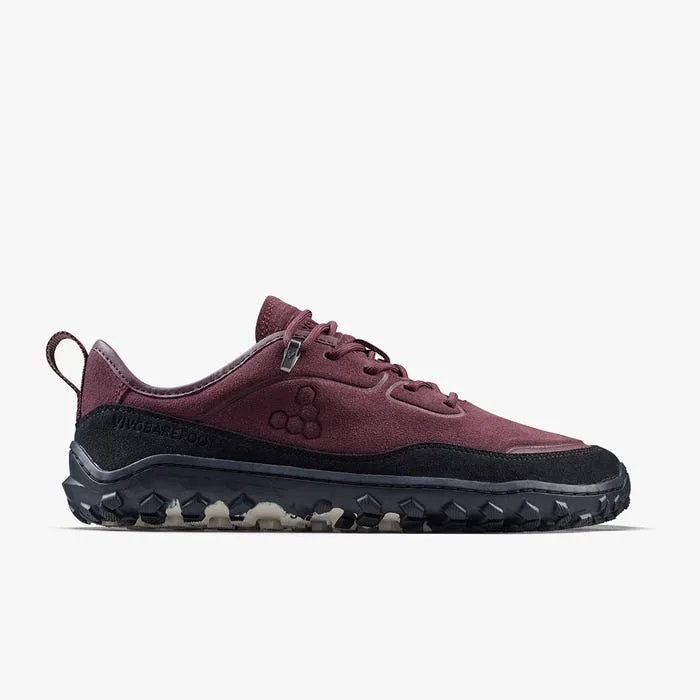 Кроссовки Vivobarefoot Tracker Leather AT Low II Suede — женская модель, бордовый — фото 1 из 8