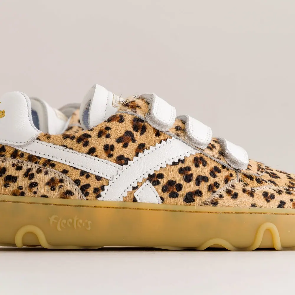 Босоногие кроссовки Fleeters Pumpkin — леопардовый и белый, фото 4