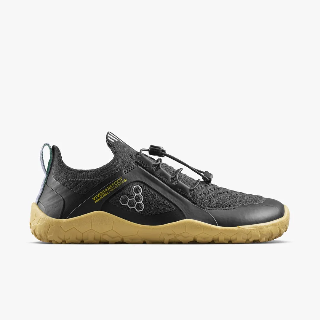 Кроссовки Vivobarefoot Primus Trail Knit FG Grounding — женская модель, чёрный с лиловым