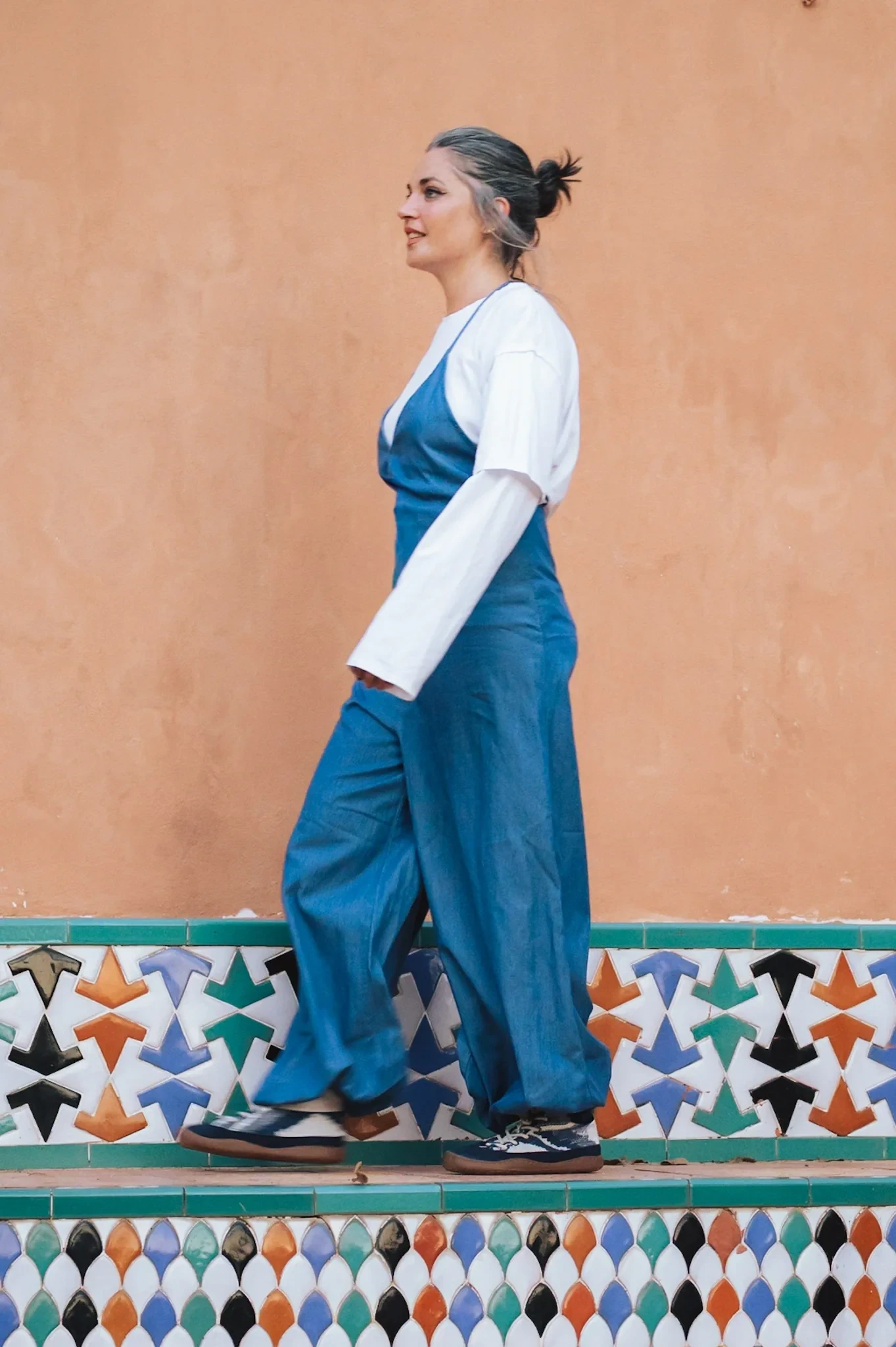 Босоногие ботинки Sambas the bambas Entropía — сине-молочный узор, фото 7