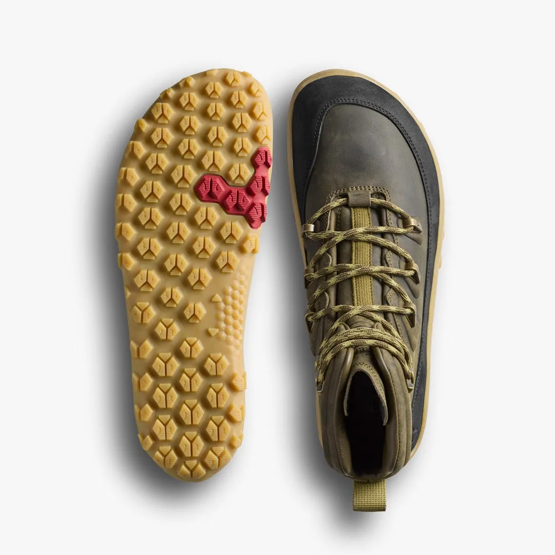 Ботинки Vivobarefoot Tracker Leather AT II — женская модель, тёмно-оливковый, фото 2